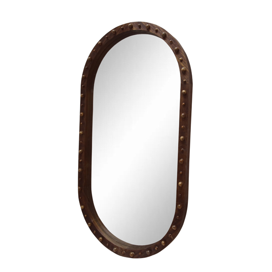 Oval Vintage Brown Frame Mirror XR5040-1220